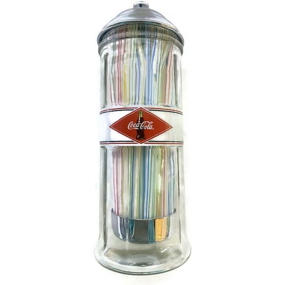 Coca Cola Soda Shop Straw Dispenser Glass Made in America 11" Tall NEW - Picture 7 of 7